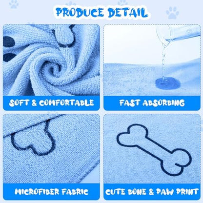 Tatuo 12 Pcs Dog Grooming Towels 28 x 55 Inch Microfiber Drying Pet Bath Towels - Image 3