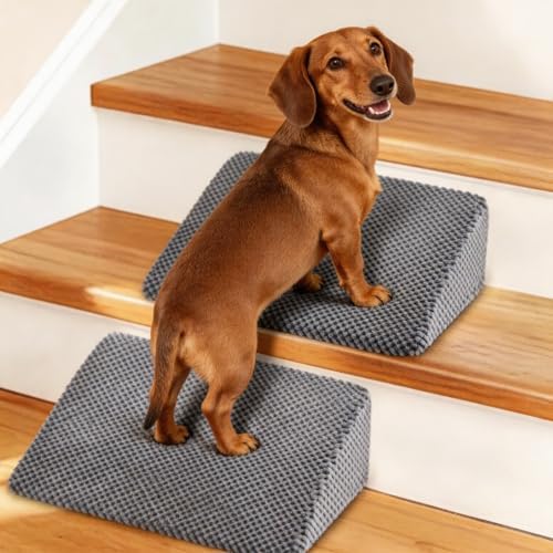 Dog Ramp for Stairs with Non-Slip Bump for Small & Senior Dogs Cats 2 Pack by Mesiiloly