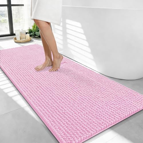 OLANLY Thick Chenille Bathroom Runner Rugs 44x24, Absorbent Bath Mat by OLANLY