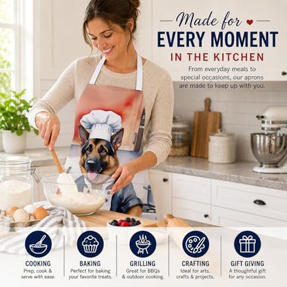 Caroline's Treasures German Shepherd The Chef Apron Cooking Kitchen Server - Image 6