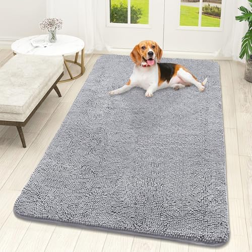 OLANLY Dog Door Mat for Muddy Paws 59x32, Super Absorbent Chenille Mud Mat by OLANLY