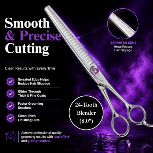 Kenchii Scorpion Dog Grooming Shears, 24 Tooth Blending - Image 3