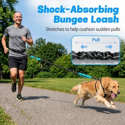Hands Free Waist Dog Leash, 6-8FT Bungee Leash - Image 5