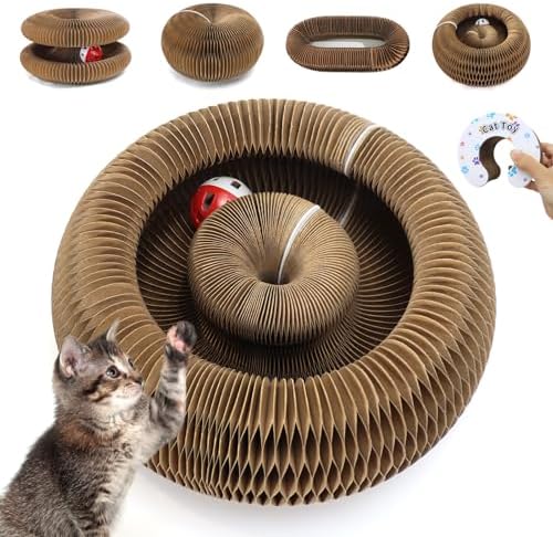 Magic Organ Cat Scratcher Cardboard, Foldable Scratching Board, Interactive Cat by PETSWEET