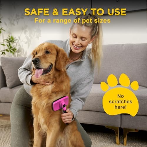 Deshedding Dog Brush for Shedding – Self Clean Cat Brush Deshedding & Grooming - Image 4