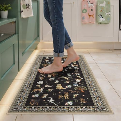 Black Hallway Runner Rug 2x4 for Bedroom Kitchen by WelcometoBabovid