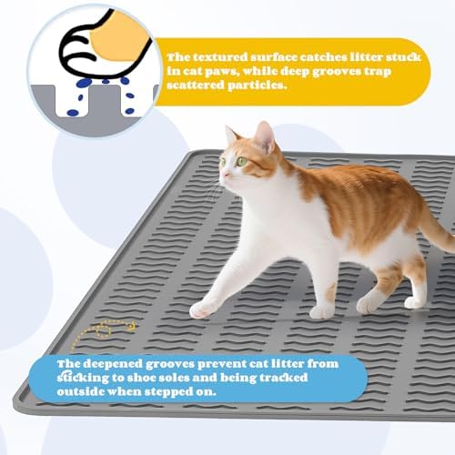 Cat Litter Mat, 47x35in Extra Large Litter Mat, Waterproof Non-Slip - Image 3