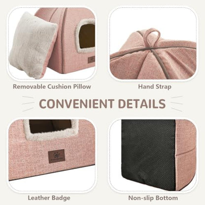 WINDRACING Cat Beds for Indoor Cats, 2-in-1 Cat Bed Cave - Image 5