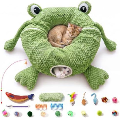 Cat Tunnel Bed with 20 Cat Toys, Kitten Toys by FortheHeartbeatinYourLap