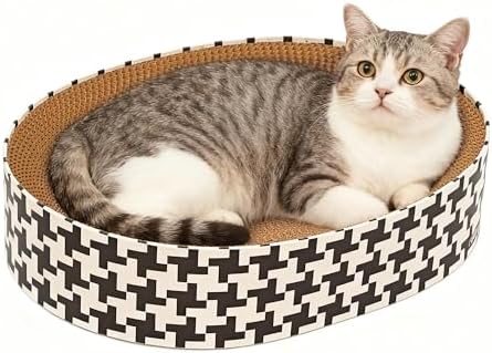 2-in-1 Cat Scratcher Cardboard Bed, Round Cat Scratching Pad Bowl by Unknown