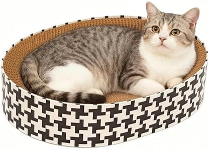 2-in-1 Cat Scratcher Cardboard Bed, Round Cat Scratching Pad Bowl by Unknown