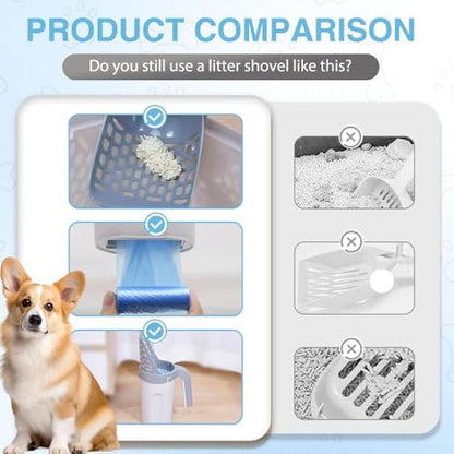 HISKI Cat Litter Scooper with Trash Container, Portable Litter Scoop Holder - Image 6