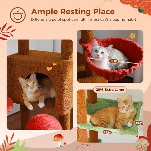 PEQULTI Floor to Ceiling Cat Tree Tower, Height Adjustable 230-252cm - Image 5