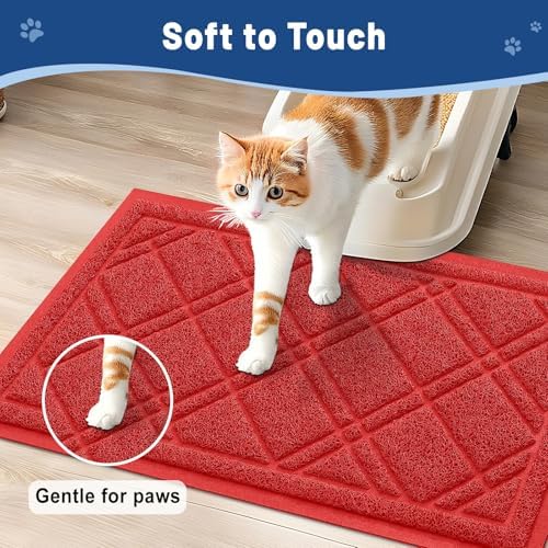 Smiry Cat Litter Box Mat 30x17, Non-Slip Water Resistant Litter Trapping Mat - Image 6