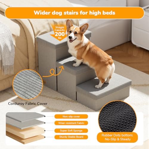 3-Step Wide Dog Stairs 18" H - Image 2