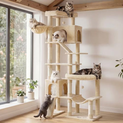 Feandrea Large Cat Tree, 79.5" Tall Sturdy Cat Tower by FeandreabySONGMICSHOME