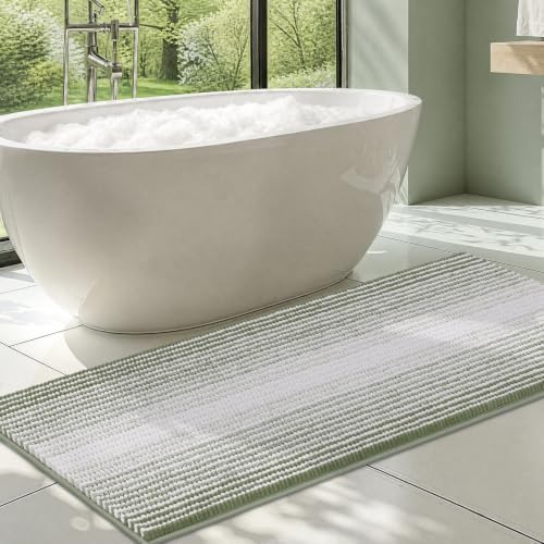 BSICPRO Large Bathroom Rugs Runner, 22x60 Striped Bath Mats by BSICPRO