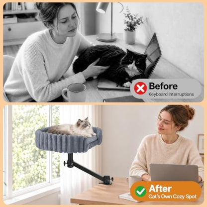 Cat Desk Bed, 360° Rotatable Cat Hammock - Image 3