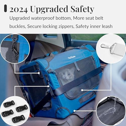 Extra Large Cat Carrier for 2 Cats, Collapsible Soft Sided Pet XL Crate for - Image 3
