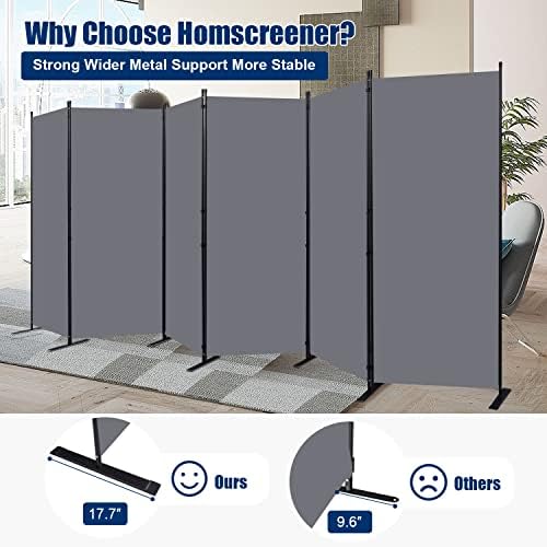 Room Divider 6 Panel-204''Wide, 6FT Room Dividers and Folding Privacy Screen - Image 2