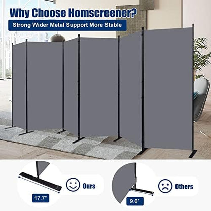 Room Divider 6 Panel-204''Wide, 6FT Room Dividers and Folding Privacy Screen - Image 2