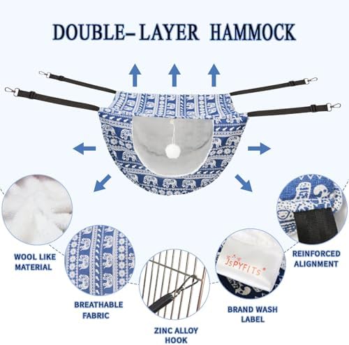 JSPYFITS Cat Cage Hammock with Ball, Double Layer Hanging Adjustable Soft Pet - Image 4