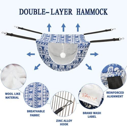 JSPYFITS Cat Cage Hammock with Ball, Double Layer Hanging Adjustable Soft Pet - Image 4