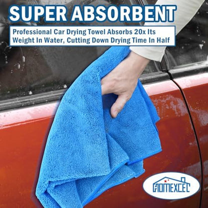 HOMEXCEL Professional Large Microfiber Car Drying Towels 2 Pack - Image 7