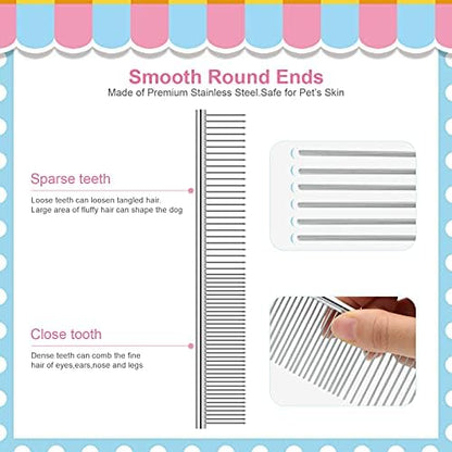 10 Pack Flea Comb for Dogs Cats, Stainless Steel Grooming Combs - Image 4