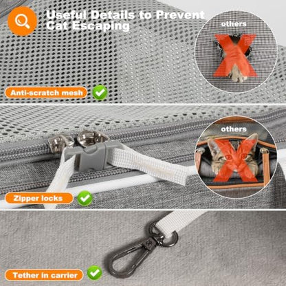 Pidipiti 20x14x14 Expandable car cat Carrier, - Image 6