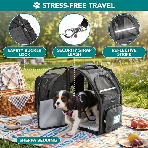 PetAmi Expandable Dog Cat Backpack Carrier, Airline Approved, Dark Gray - Image 4