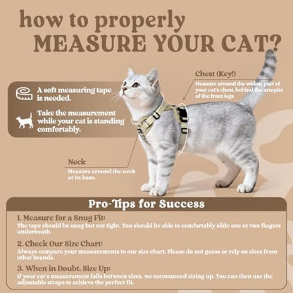 rabbitgoo Cat Harness and Leash Set, Escape Proof Vest, Foamy Coffee - Image 2