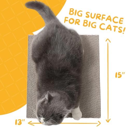 Hide & Scratch Cat Scratcher Refill Pads 2 Pack Double Sided Cardboard - Image 6
