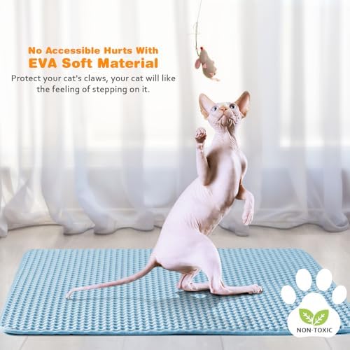 Cat Litter Mat 12"x18", Double Layer EVA litterbox Mat - Image 6