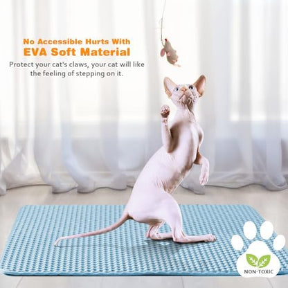 Cat Litter Mat 12"x18", Double Layer EVA litterbox Mat - Image 6