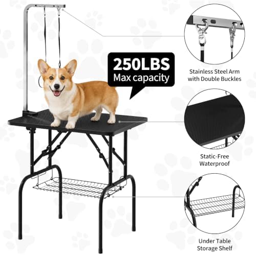 Garvee 32''H Pet Grooming Table, Adjustable & Anti-Slip Dog Grooming Table - Image 2