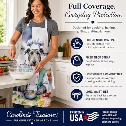 Caroline's Treasures Irish Wolfhound The Chef Apron Cooking Kitchen Server - Image 4