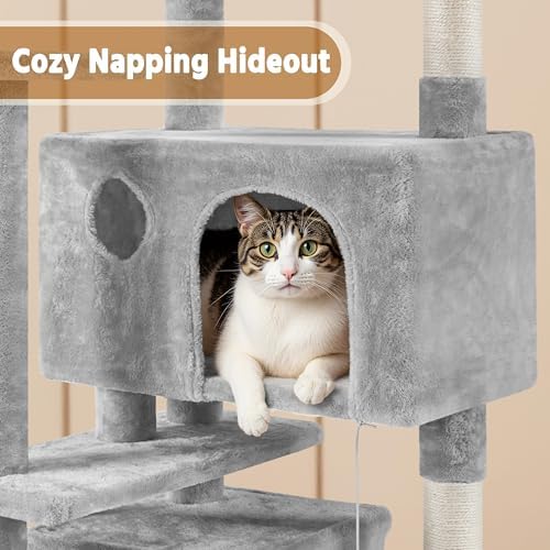 Yaheetech 62in Cat Tree Tower, Double Condo, Scratch Posts - Image 5