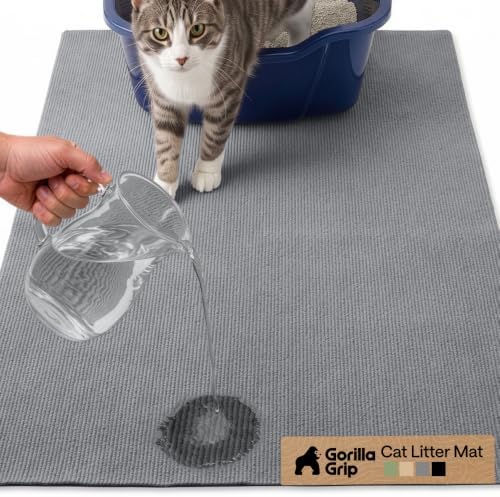 GORILLA GRIP Cat Litter Box Mat, Soft Felt Scatter Catcher by GorillaGrip
