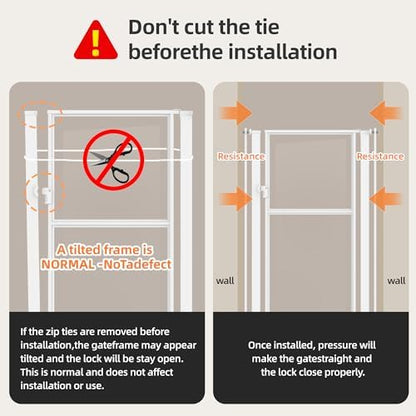 56" Extra Tall Clear Cat Gate, 29.5‑33.5" Wide Pet Gate - Image 3