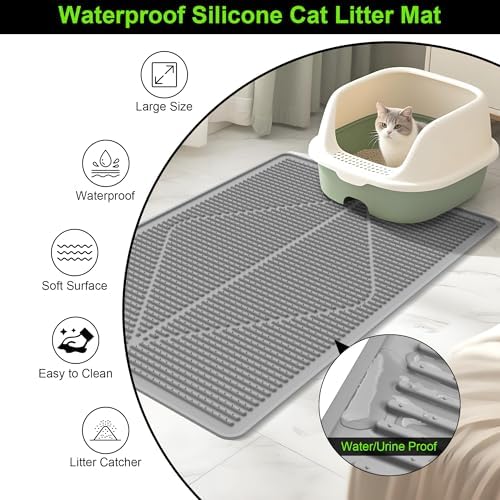 Mofason Rubber Cat Litter Mat Litter Box Mat - Image 4