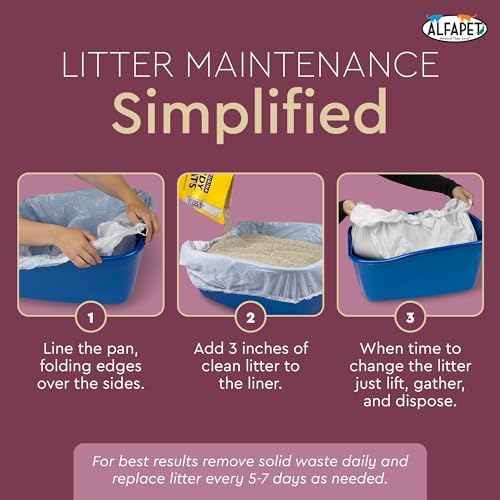 Alfapet Cat Litter box liner Disposable, Elastic Liners- 24-count-For Medium - Image 3
