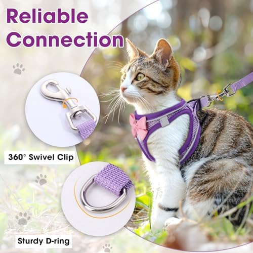 Cat Harness and Leash Set, Escape Proof Kitten Harness Purple XS - Image 6