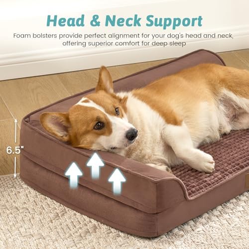 COZY KISS Orthopedic Dog Bed for Medium Small Size Dogs, L Shaped 30x20 in - Image 3