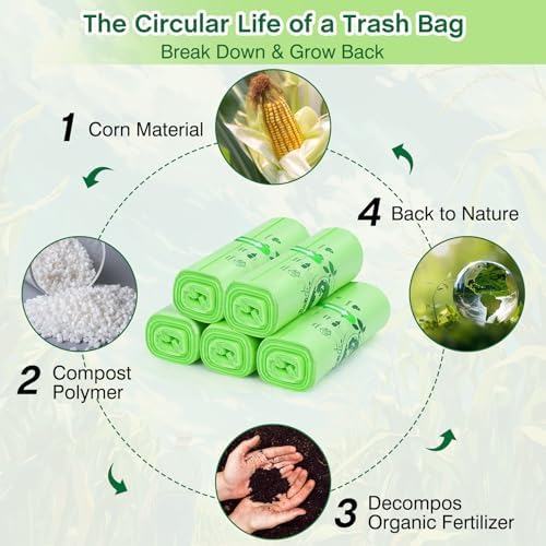 Small Trash Bags 4 Gallon: 120 Count Small Garbage bags, Compost Waste Bag - Image 6