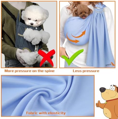 Dog Sling Carrier for Small Dogs, Adjustable Cat Sling Carrier - Image 4