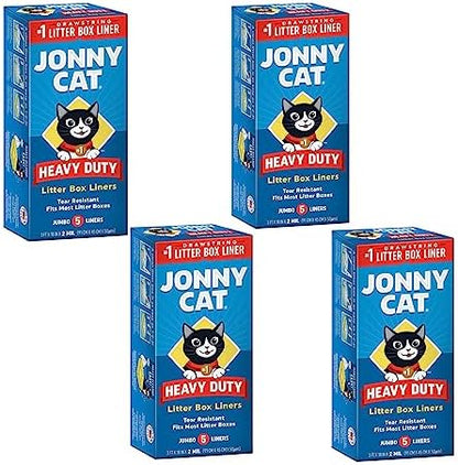 JONNY CAT Litter Box Liners, Heavy Duty Drawstring Liners, 5 Liners per Box by JonnyCat