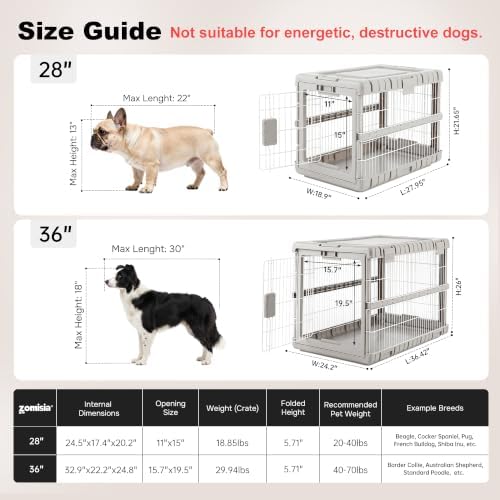 ZOMISIA 28" L Collapsible Dog Crate - Image 3