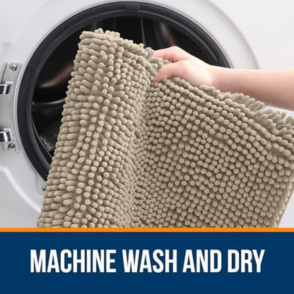 OLANLY Bathroom Rugs 32x20, Extra Soft Absorbent Chenille Bath Rugs - Image 5