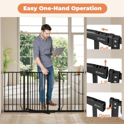 29"-58" Extra Wide Baby Gate, No Drilling Auto Close Dog Gate - Image 4